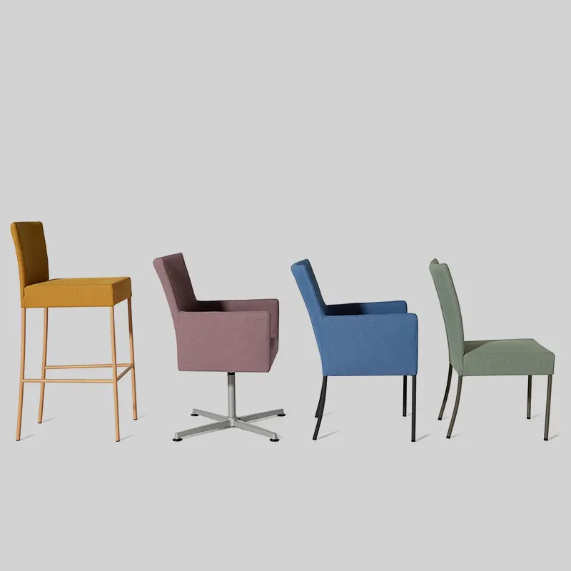Gama krzeseł i foteli Kleiber Time na różnych podstawach i kolorach